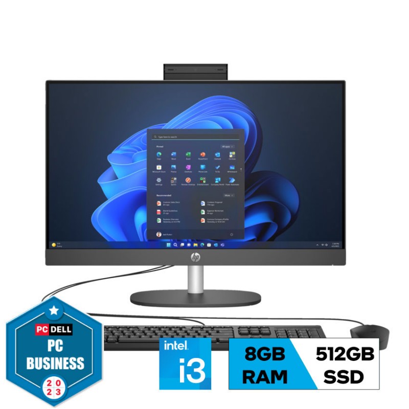 AIO HP ProOne 240 G10 (9H0A8PT) (i3 N300/8GB RAM/512GB SSD/23.8 inch FHD/WL+BT/K+M/Win11)