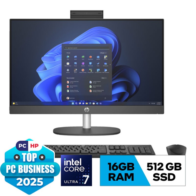 AIO HP ProOne 240 G10 AY2G7PT (Core 7-155U/ 16GB/ 512GB SSD/ 23.8inch/ Win11/ Black)