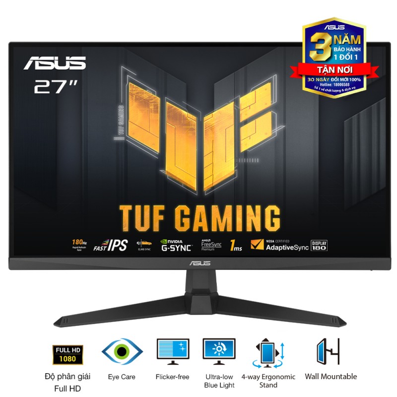 Màn Hình Gaming ASUS TUF VG279Q3A (27.0 inch - FHD - IPS - 180Hz - 1ms)