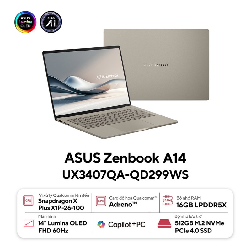 Laptop ASUS Zenbook A14 UX3407QA-QD299WS