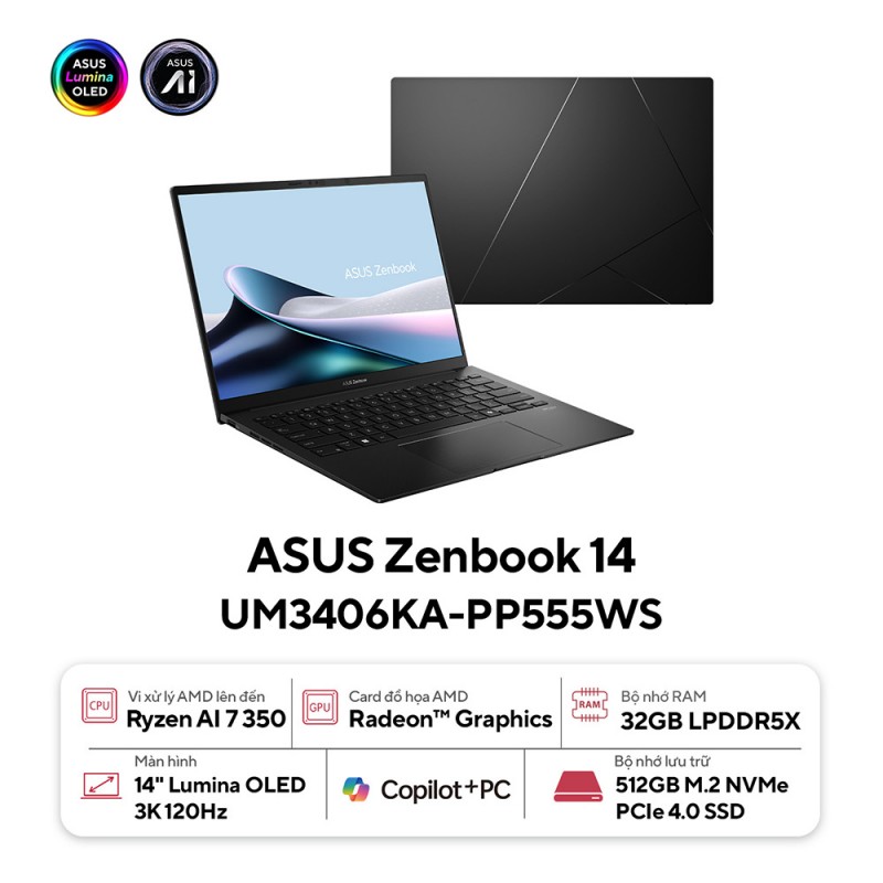 Laptop ASUS Zenbook 14 UM3406KA-PP555WS